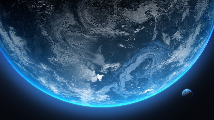 蓝色星球地球全景太空科幻风景电脑壁纸