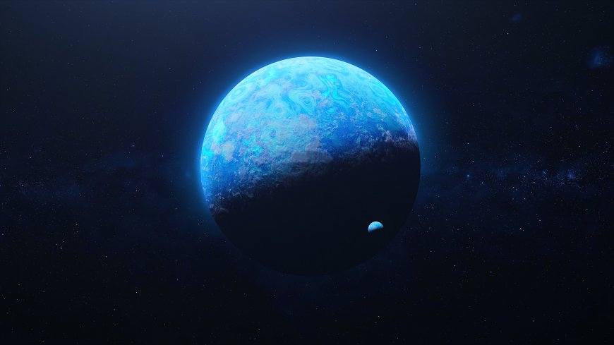 蓝色星球悬浮星空科幻风景电脑壁纸