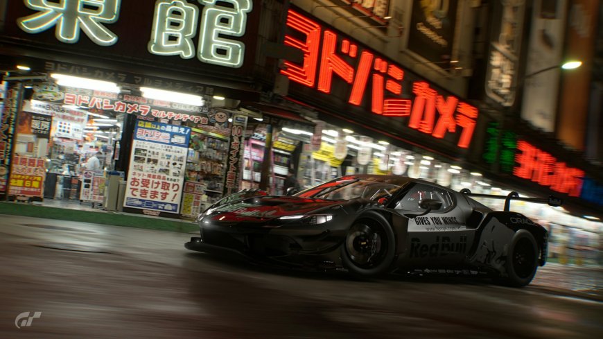 法拉利赛车霓虹都市夜景速度感赛车电脑壁纸