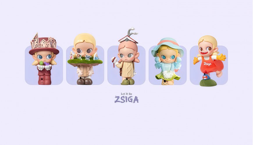 泡泡玛特Zsiga沿线走的人系列角色集合电脑壁纸