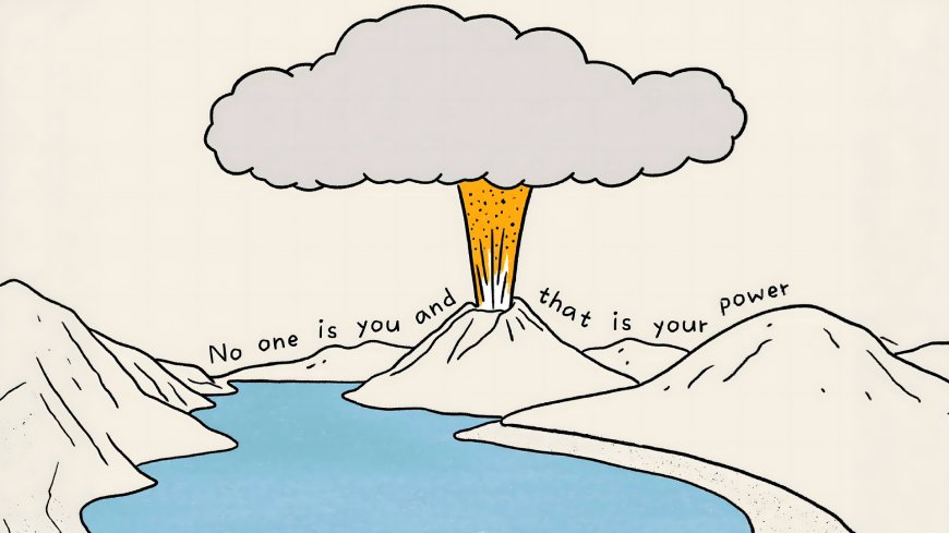 卡通火山喷发无人如你就是你的力量创意电脑壁纸