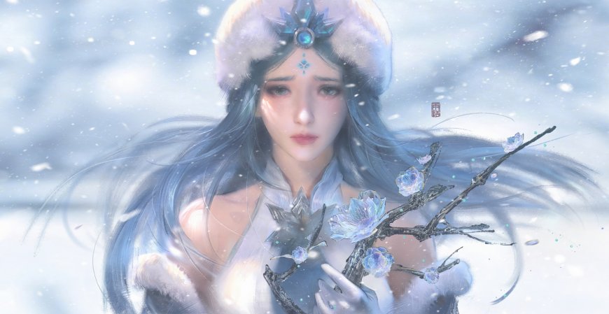 王者荣耀王昭君冰雪主题唯美人物电脑壁纸