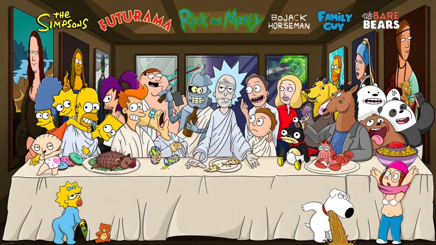 美漫最后的晚餐辛普森恶搞之家瑞克莫蒂创意电脑壁纸