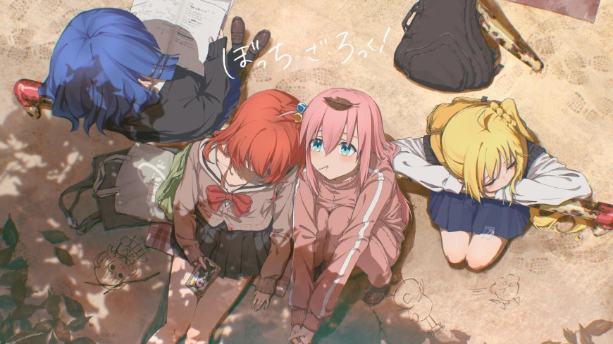 孤独摇滚结束乐队四人躺卧日常动漫电脑壁纸