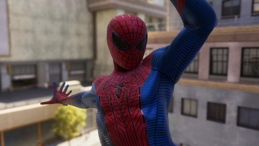 漫威蜘蛛侠城市摆荡经典红蓝战衣游戏电脑壁纸