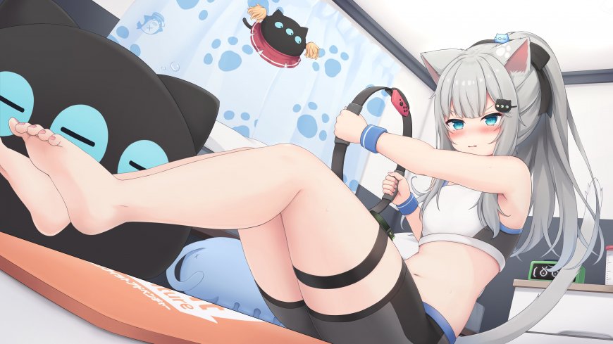 猫羽雫猫耳少女健身游戏可爱动漫电脑壁纸