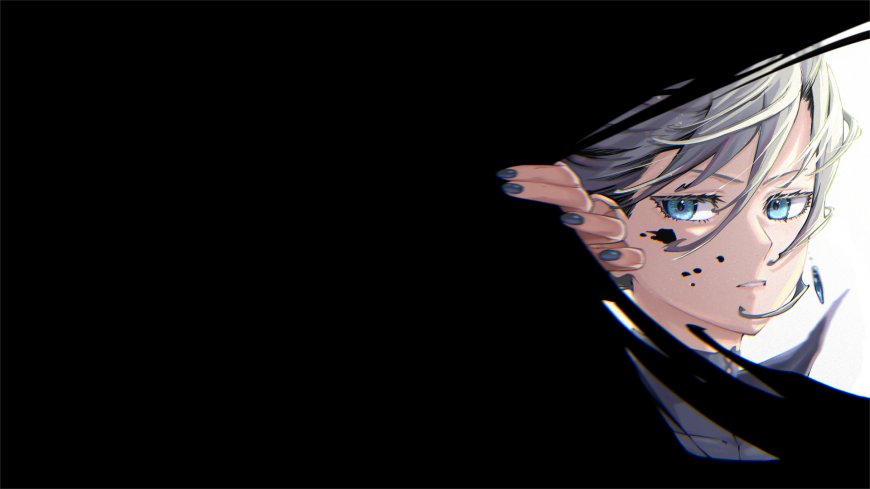 咒术回战五条悟银发蓝瞳面部特写动漫电脑壁纸