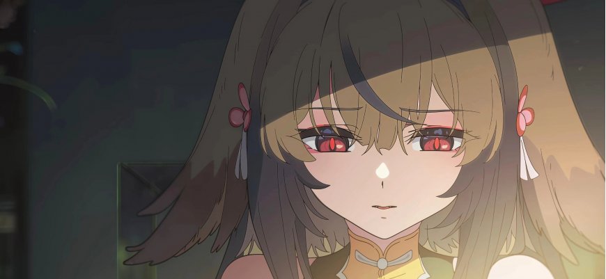 绝区零叶瞬光红瞳长发旗袍领口特写动漫电脑壁纸