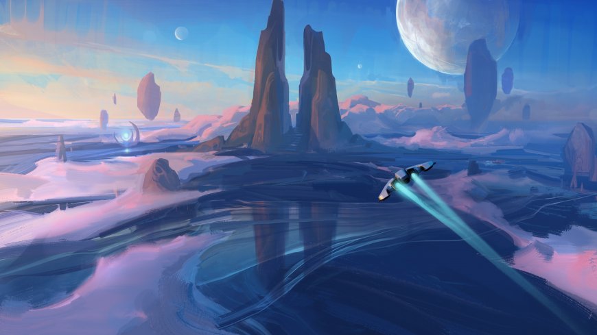 科幻星球飞船探索未来景观创意电脑壁纸