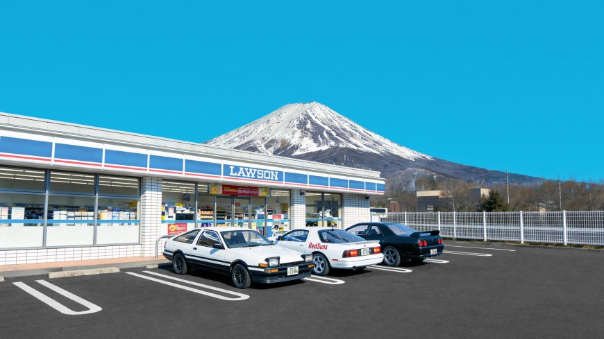 头文字D藤原拓海AE86富士山罗森便利店场景动漫电脑壁纸