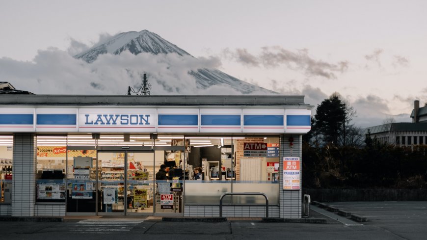 罗森便利店富士山背景雪山便利店风光风景电脑壁纸