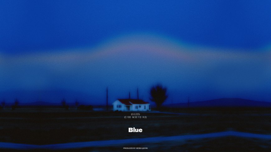 蓝色调田野小屋黄昏光影意境创意电脑壁纸