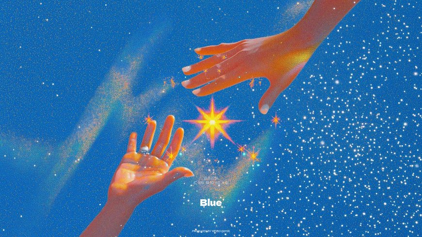 双手触碰星光宇宙梦幻插画创意电脑壁纸