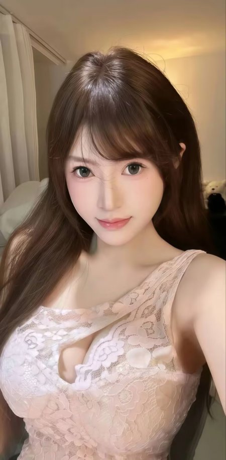 粉蕾丝吊带女生室内自拍人物手机壁纸