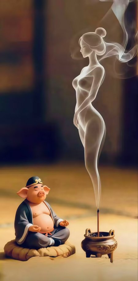 猪八戒檀香禅意手机壁纸