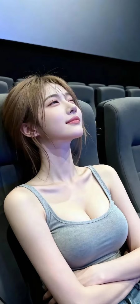 灰吊带美女影院仰望温柔写真人物手机壁纸