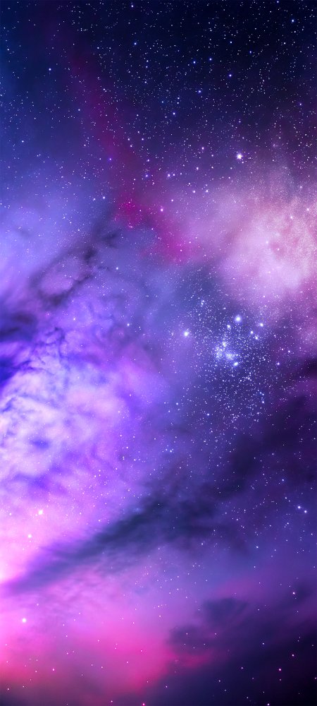 紫粉色星云星空风景手机壁纸