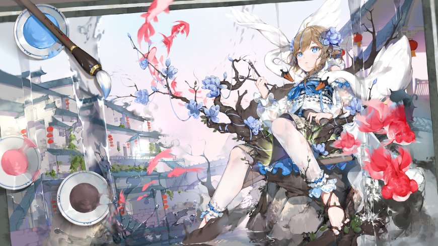 画师BODHI最忆是江南水墨风少女动漫电脑壁纸