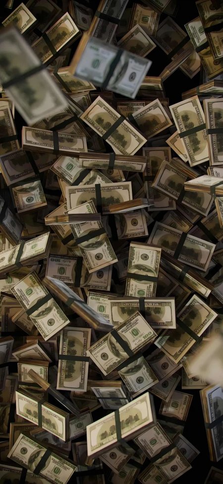 美元钞票雨财富主题创意手机壁纸