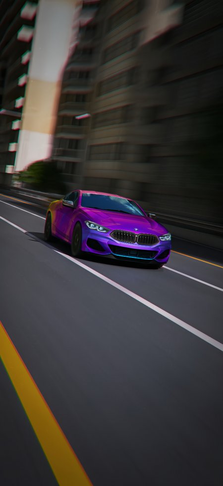 宝马M8跑车城市街道酷炫汽车手机壁纸