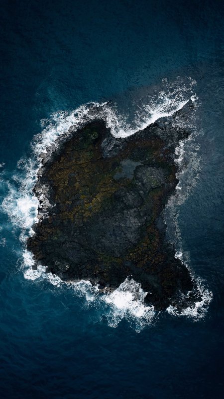 海中孤岛航拍自然奇观风景手机壁纸