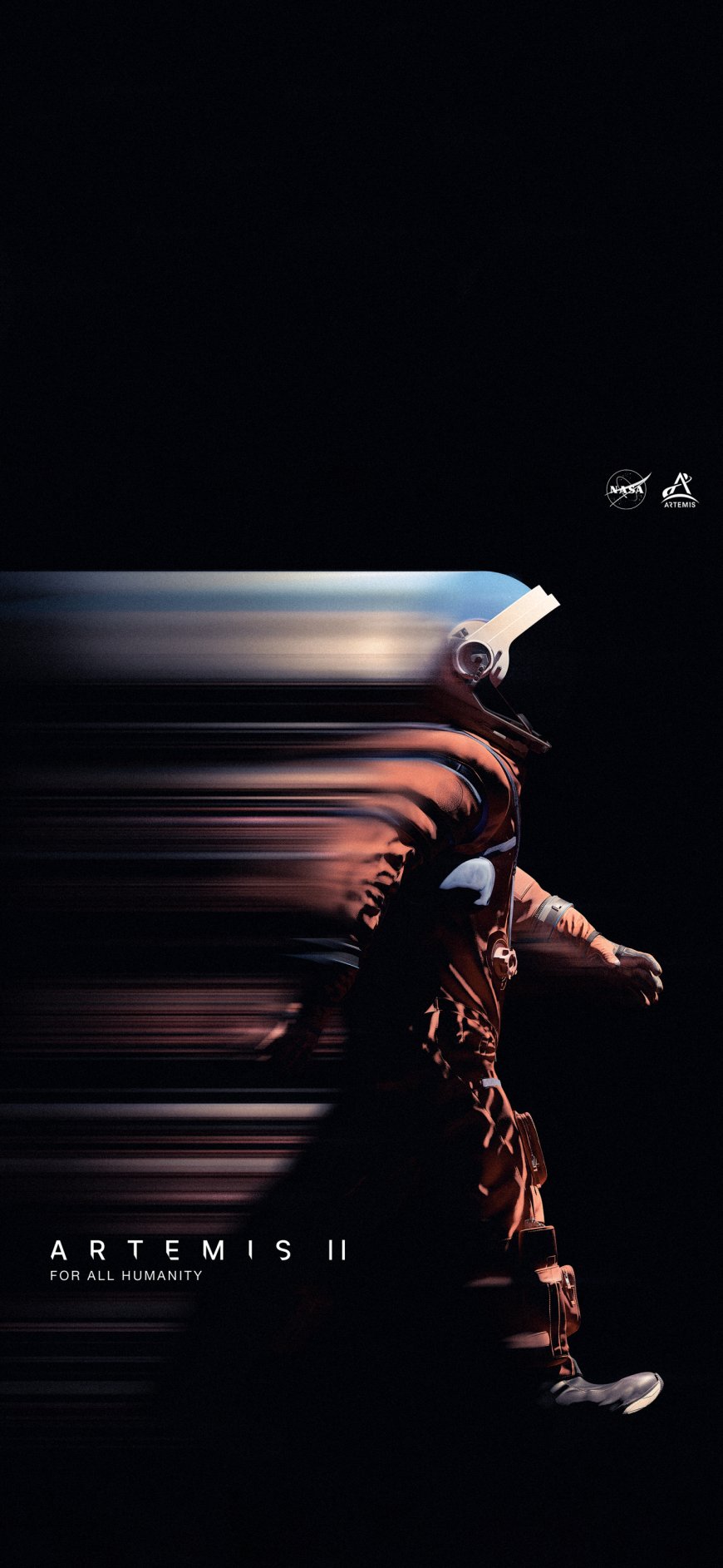 NASA阿尔忒弥斯二号宇航员行走太空宣传海报创意手机壁纸