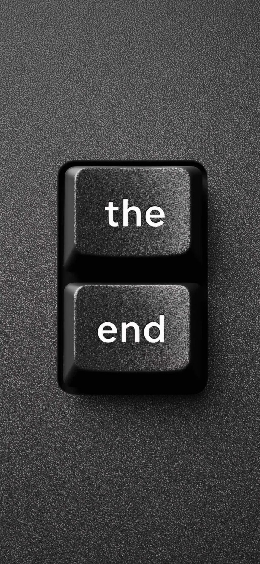 黑色键盘TheEnd按键简约文字创意手机壁纸