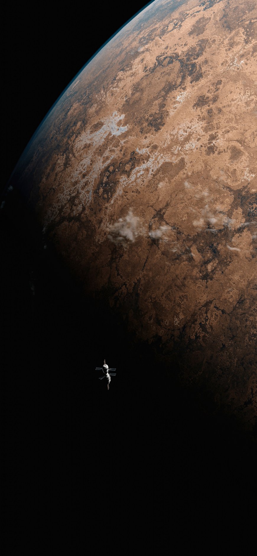 太空卫星环绕星球科幻手机壁纸