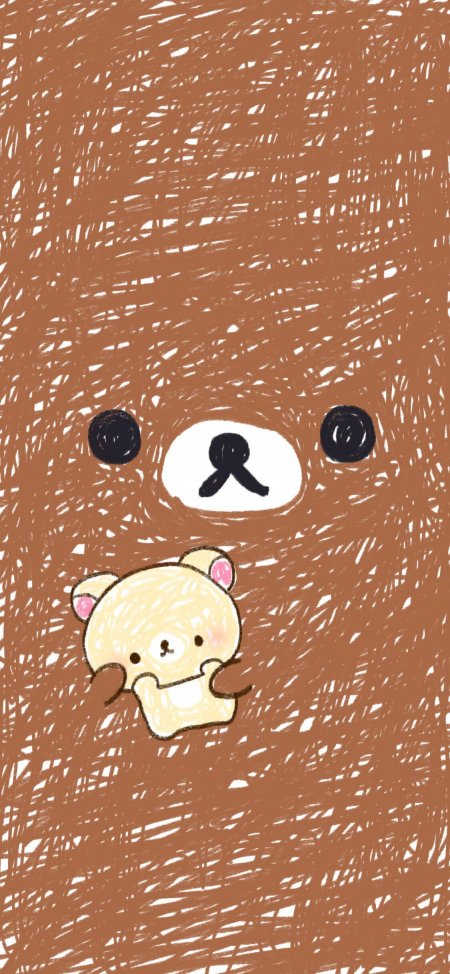 轻松熊与小熊妹可爱插画创意电脑壁纸