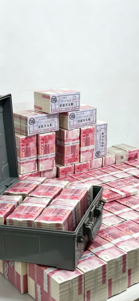 百元现金堆叠保险箱旁财富视觉冲击创意电脑壁纸
