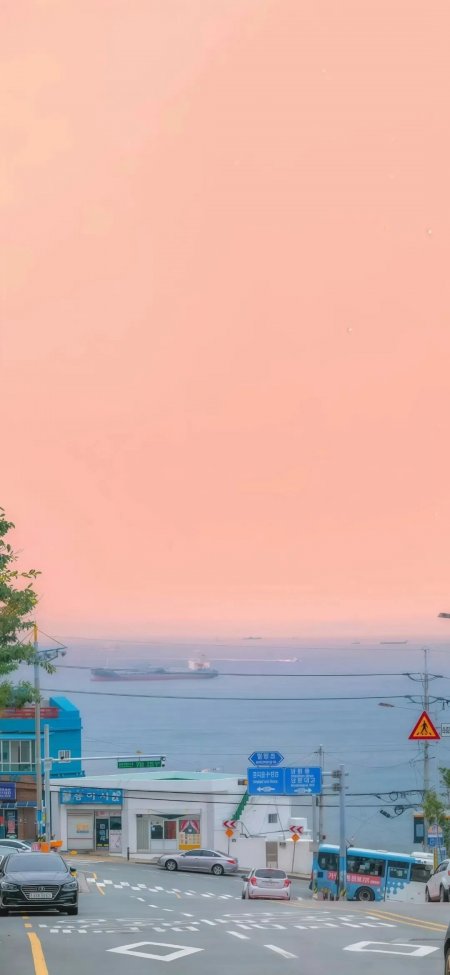 韩国釜山海边街道建筑风景电脑壁纸