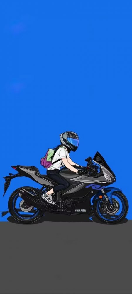 雅马哈机车少女骑行动漫手机壁纸