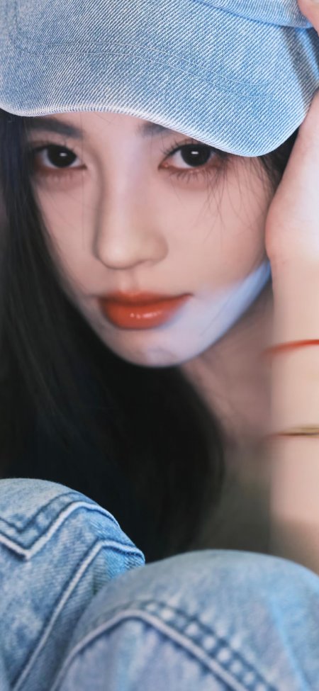 鞠婧祎牛仔帽牛仔外套特写写真美女手机壁纸