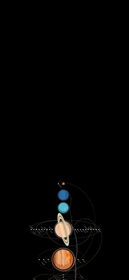 太阳系行星 轨道科学插画创意手机壁纸