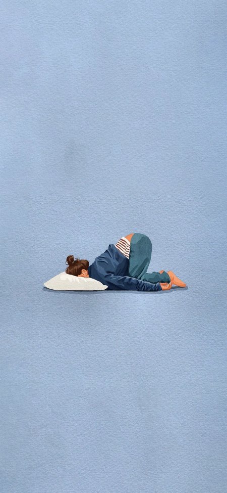 比利时插画师AlevNeto躺平少女治愈插画手机壁纸