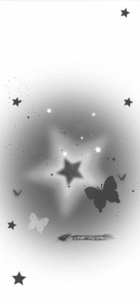 灰白星星蝴蝶梦幻简约创意手机壁纸