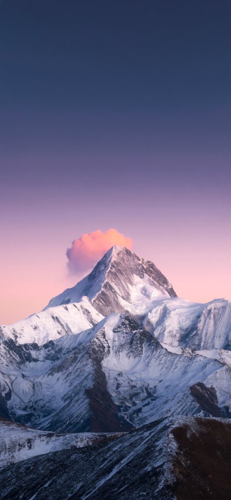 贡嘎雪山日照金山壮丽自然风光风景手机壁纸