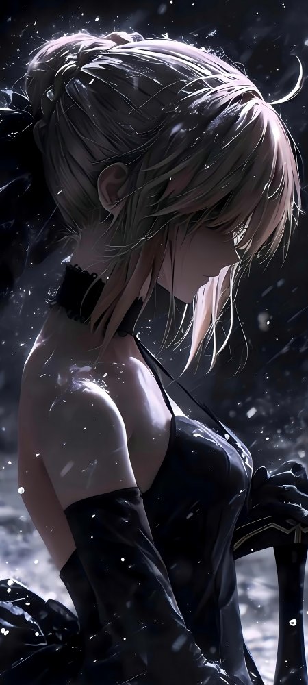 阿尔托莉雅・潘德拉贡（Saber  黑呆）雪夜壁纸