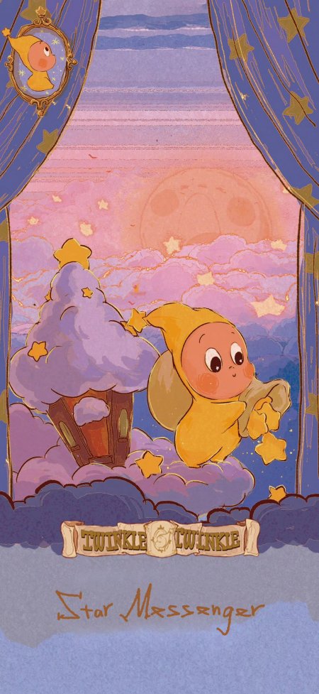 星星人云端摘星梦幻夜空动漫手机壁纸
