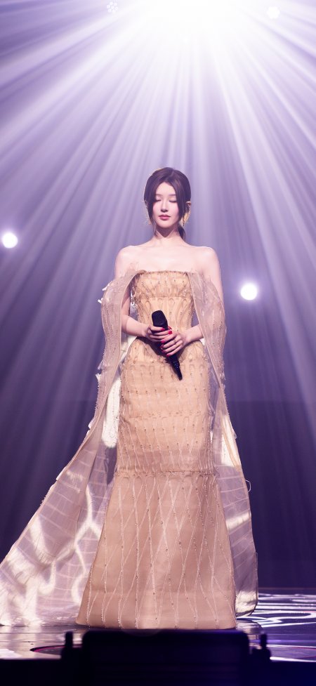 赵露思曼谷演唱会香槟色礼服优雅站姿人物手机壁纸