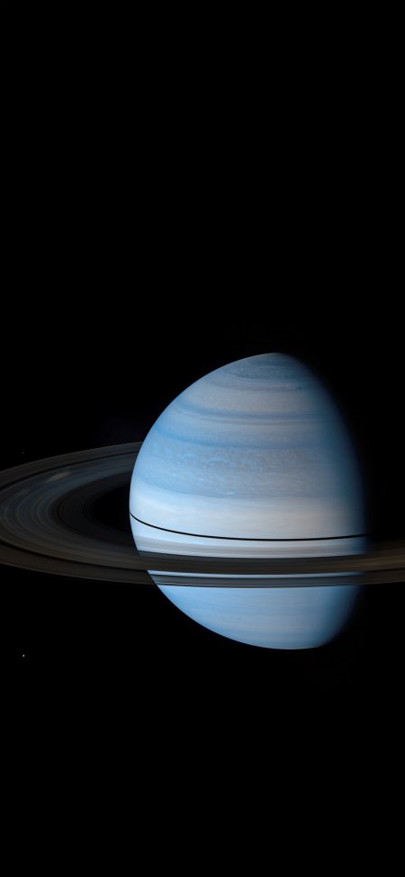 蓝色土星环带星空背景科幻风景手机壁纸