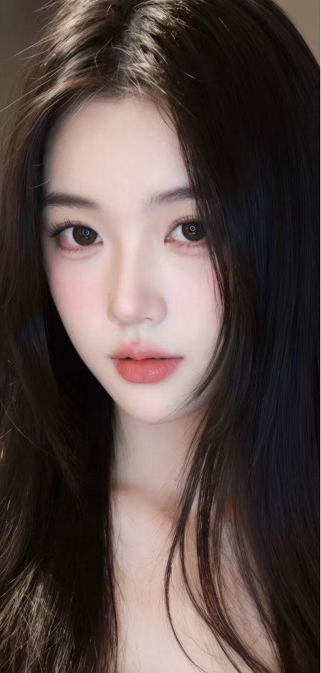 长发美女特写自然妆容柔美光影人物手机壁纸