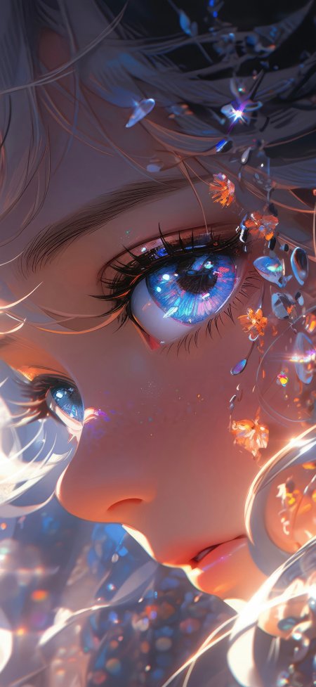 动漫少女蓝瞳星光梦幻唯美动漫手机壁纸