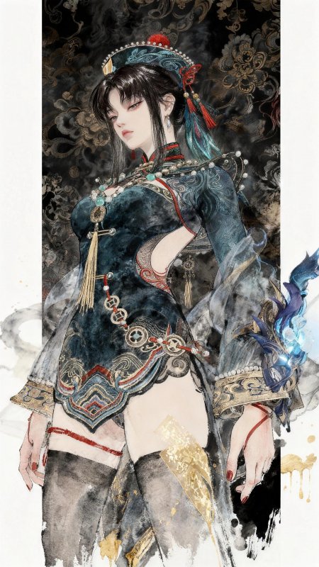 永劫无间玉玲珑水墨风持物动漫少女手机壁纸