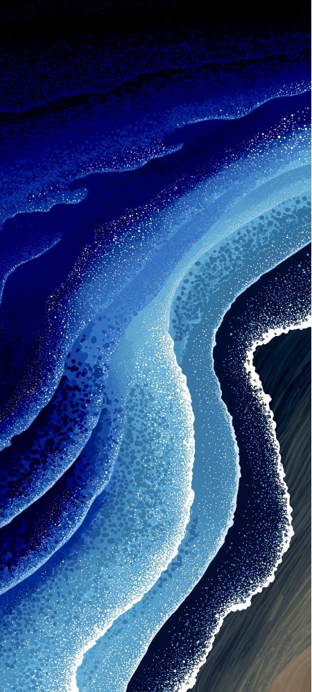 蓝色渐变海浪星空抽象风景手机壁纸