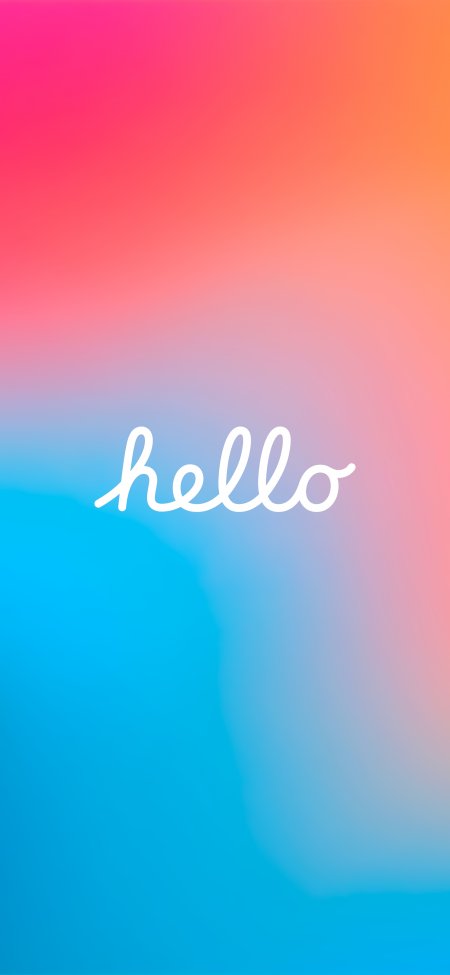Hello字样粉蓝渐变背景简约清新文字手机壁纸