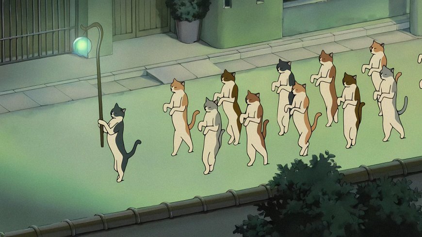 猫的报恩猫咪列队行进动漫电脑壁纸