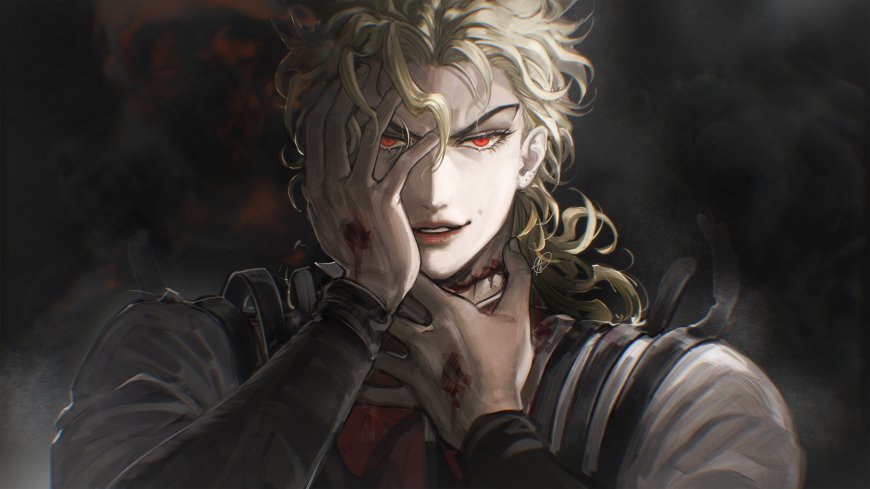JOJO奇妙冒险迪奥布兰度红瞳特写动漫电脑壁纸