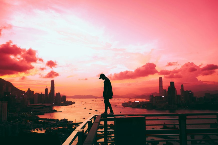 城市剪影香港天际线黄昏摄影风景电脑壁纸