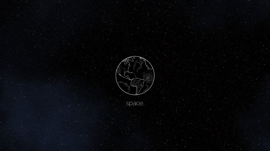 地球轮廓星空背景极简创意电脑壁纸